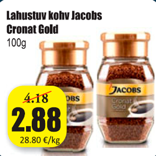 Allahindlus - Lahustuv kohv Jacobs Cronat Gold 100 g