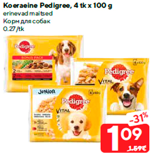 Allahindlus - Koeraeine Pedigree, 4 tk x 100 g