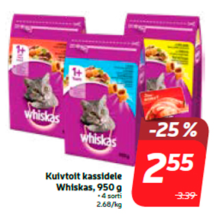 Allahindlus - Kuivtoit kassidele Whiskas, 950 g