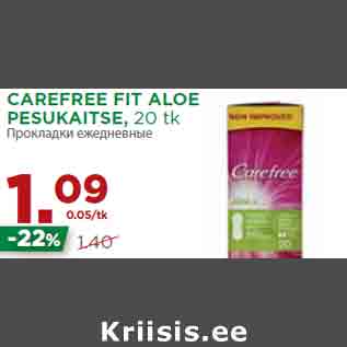 Allahindlus - CAREFREE FIT ALOE PESUKAITSE, 20 tk