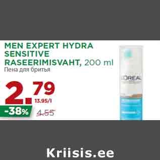 Allahindlus - MEN EXPERT HYDRA SENSITIVE RASEERIMISVAHT, 200 ml