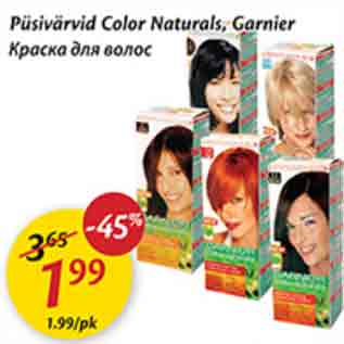 Allahindlus - Püsivärvid Color Naturals,Garnier