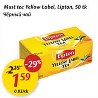 Allahindlus - Must tee Yellon Label, Lipton