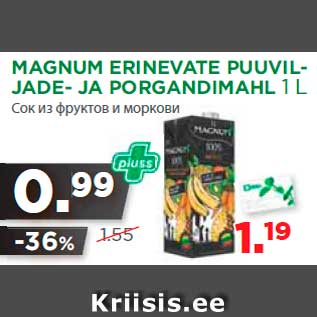 Allahindlus - MAGNUM ERINEVATE PUUVILJADE- JA PORGANDIMAHL 1 L