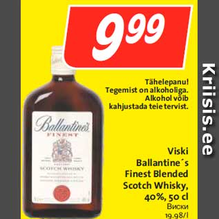 Allahindlus - Viski Ballantine´s Finest Blended Scotch Whisky