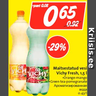 Allahindlus - Maitsestatud vesi Vichy Fresh, 1,5 l