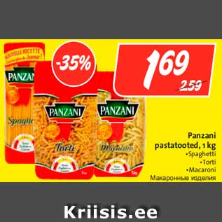 Allahindlus - Panzani pastatooted, 1 kg