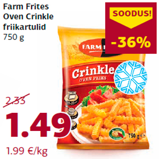 Allahindlus - Farm Frites Oven Crinkle friikartulid 750 g