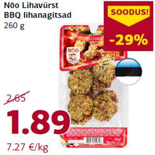 Allahindlus - Nõo Lihavürst BBQ lihanagitsad 260 g