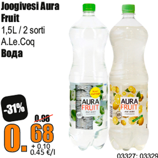 Allahindlus - Joogivesi Aura Fruit