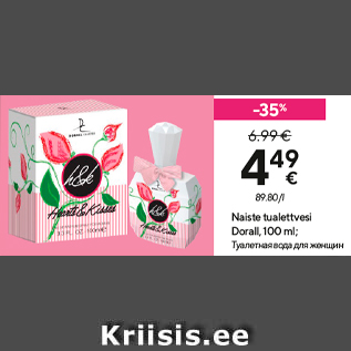 Allahindlus - Naiste tualettvesi Dorall, 100 ml