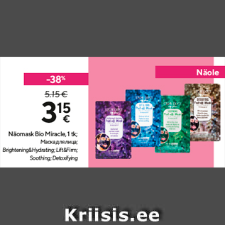 Allahindlus - Näomask Bio Miracle, 1 tk