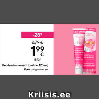 Allahindlus - Depileerimiskreem Eveline, 125 ml