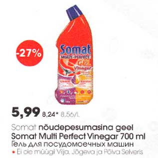 Allahindlus - Somat nõudepesumasina geel Somat Multi Perfect Vinegar 700 ml