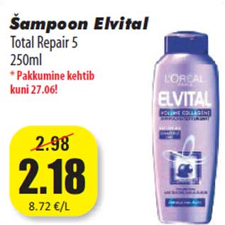 Allahindlus - Šampoon Elvital Total Repair 5