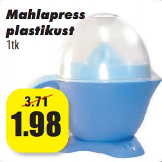 Allahindlus - Mahlapress plastikust