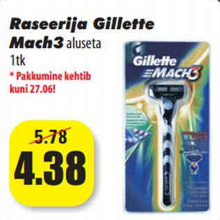 Allahindlus - Raseerija Gillette Mach3