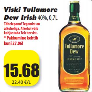 Allahindlus - Viski Tullamore Dew Irish