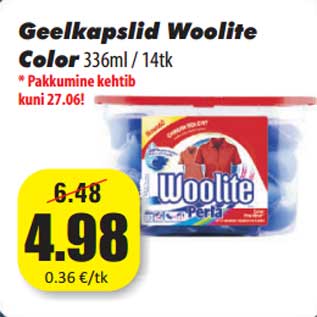 Allahindlus - Geelkapslid Woolite Color