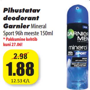 Allahindlus - Pihustatav deodorant Garnier