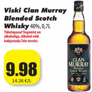 Allahindlus - Viski Clan Murray Blended Scotch Whisky