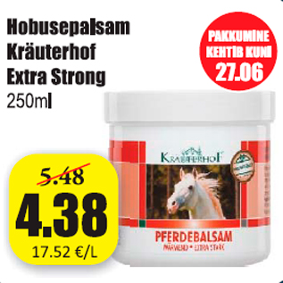 Allahindlus - Hobusepalsam Kräuterhof Extra Strong 250 ml