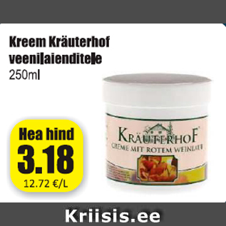 Allahindlus - Kreem Kräuterhof veenilaienditele 250 ml