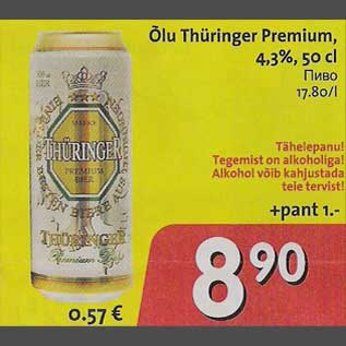 Allahindlus - Õlu Thüringer Premium