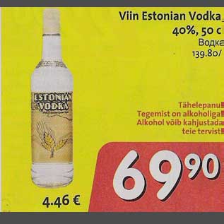 Allahindlus - Viin Estonian Vodka