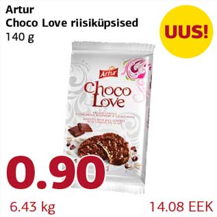 Allahindlus - Artur Choco Love riisiküpsised 140 g