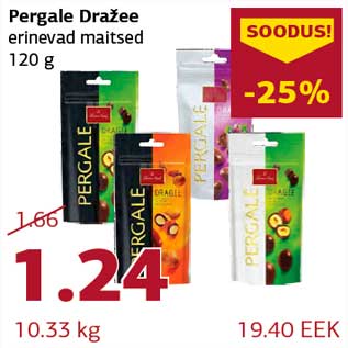 Allahindlus - Pergale Dražee erinevad maitsed 120 g