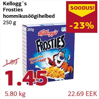 Allahindlus - Kellogg´s Frosties hommikusöögihelbed 250 g