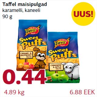 Allahindlus - Taffel maisipulgad karamelli, kaneeli 90 g