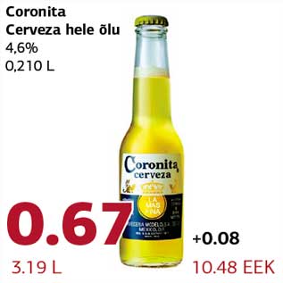 Allahindlus - Coronita Cerveza hele õlu 4,6% 0,210 L