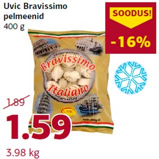 Allahindlus - Uvic Bravissimo pelmeenid 400 g