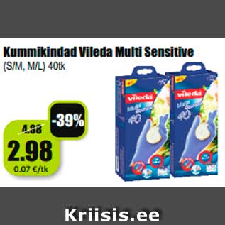 Allahindlus - Kummikindad Vileda Multi Sensitive