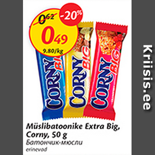 Allahindlus - Müslibatoonike Extra Big, Corny, 50 g