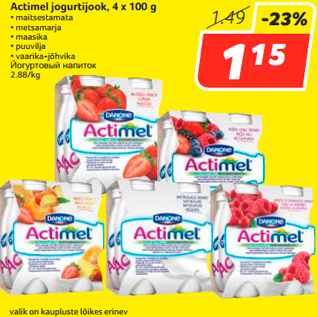 Allahindlus - Actimel jogurtijook, 4 x 100 g