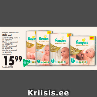 Allahindlus - Pampers Premium Care Mähkmed