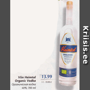 Allahindlus - Viin Heimtal Organic Vodka