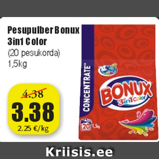 Allahindlus - Pesupulber Bonux 3in1 Color