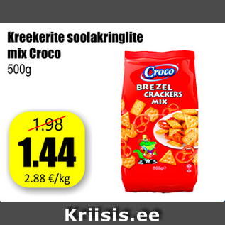 Allahindlus - Kreekerite soolakringlite mix Croco 500g