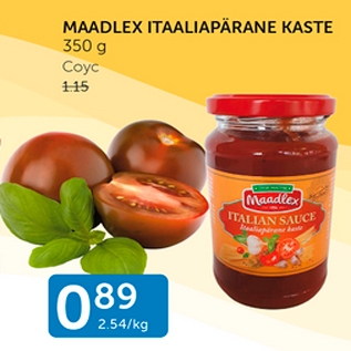 Allahindlus - MAADLEX ITAALIAPÄRANE KASTE 350 g