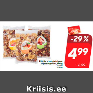 Allahindlus - Pähklite ja kuivatatud puuviljade segu Rimi, 500 g