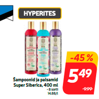 Allahindlus - Šampoonid ja palsamid Super Siberica, 400 ml