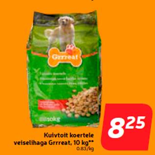 Allahindlus - Kuivtoit koertele veiselihaga Grrreat, 10 kg**