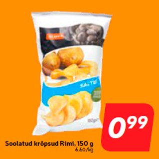 Allahindlus - Soolatud krõpsud Rimi, 150 g