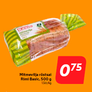 Allahindlus - Mitmevilja röstsai Rimi Basic, 500 g