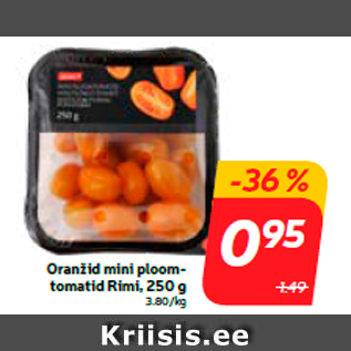 Allahindlus - Oranžid mini ploomtomatid Rimi, 250 g