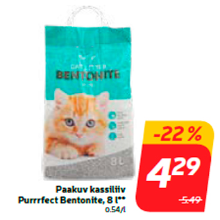 Allahindlus - Paakuv kassiliiv Purrrfect Bentonite, 8 l**